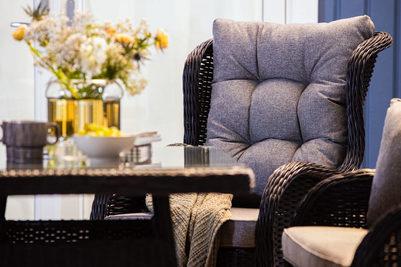 Marcus Sofagruppe 2-seter Ink. Lenestoler - Svart - Hagemøbler - Loungemøbler - Loungesett