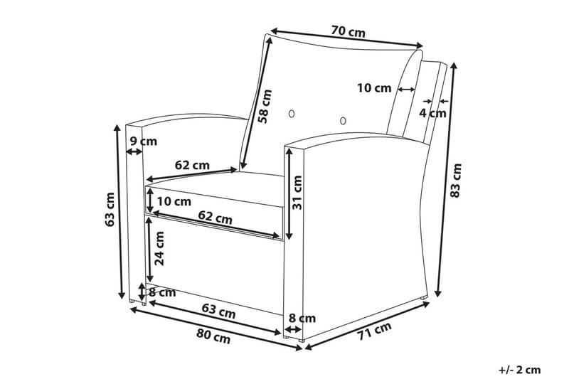 Marino Loungegruppe 146 cm - Hvit - Verandamøbler - Sofagruppe utendørs - Loungesett