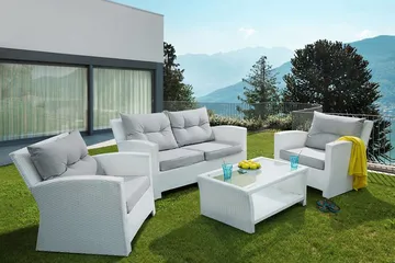 Marino Loungegruppe 146 cm - Hvit - Hagemøbler - Loungemøbler - Loungesett