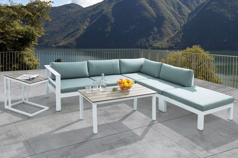 Messina Loungegruppe 147 cm - Hvit - Verandamøbler - Sofagruppe utendørs - Loungesett