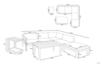 Messina Loungegruppe 147 cm - Hvit - Hagemøbler - Loungemøbler - Loungesett