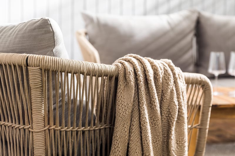 Morocco Sofagruppe - Akasie/Brun/Beige - Hagemøbler - Loungemøbler - Loungesett