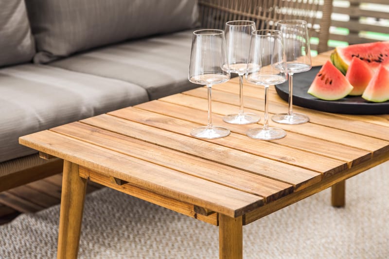 Morocco Sofagruppe - Akasie/Brun/Beige - Hagemøbler - Loungemøbler - Loungesett