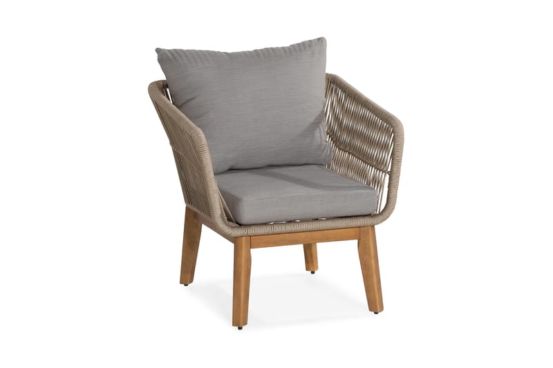 Morocco Sofagruppe - Akasie/Brun/Beige - Hagemøbler - Loungemøbler - Loungesett