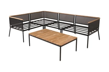 Nettan Hjørneloungegruppe med Puter - Svart - Hagemøbler - Loungemøbler - Loungesett