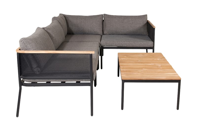 Nettan Hjørneloungegruppe med Puter - Svart - Hagemøbler - Loungemøbler - Loungesett