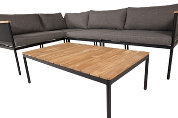 Nettan Hjørneloungegruppe med Puter - Svart - Hagemøbler - Loungemøbler - Loungesett
