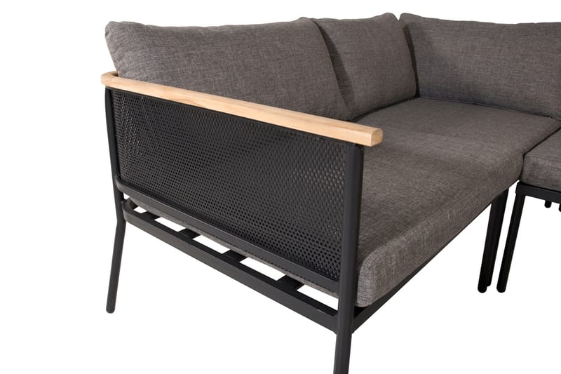 Nettan Hjørneloungegruppe med Puter Svart - Venture Home - Verandamøbler - Sofagruppe utendørs - Loungesett