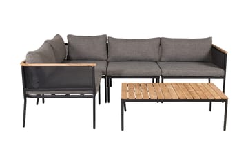 Nettan Hjørneloungegruppe med Puter - Svart - Hagemøbler - Loungemøbler - Loungesett