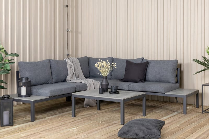 Odense Loungegruppe med Puter Svart - Venture Home - Verandamøbler - Sofagruppe utendørs - Loungesett