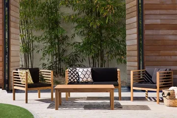 Pacific Loungegruppe 130 cm - Tre / Natur - Hagemøbler - Loungemøbler - Loungesett