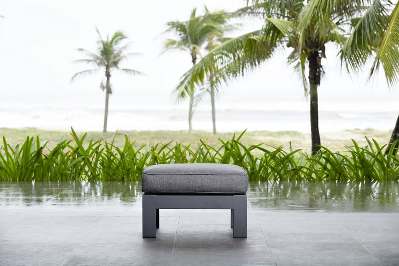 Palau Lenestol med Fotskammel - Grå - Verandamøbler - Sofagruppe utendørs - Loungesett