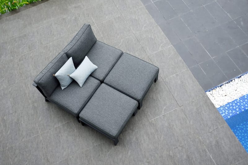 Palau Lenestol med Fotskammel - Grå - Hagemøbler - Loungemøbler - Loungestol ute