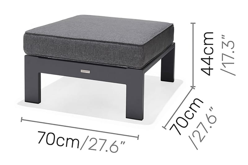 Palau Lenestol med Fotskammel - Grå - Hagemøbler - Loungemøbler - Loungestol ute