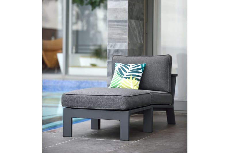 Palau Lenestol med Fotskammel - Grå - Hagemøbler - Loungemøbler - Loungestol ute