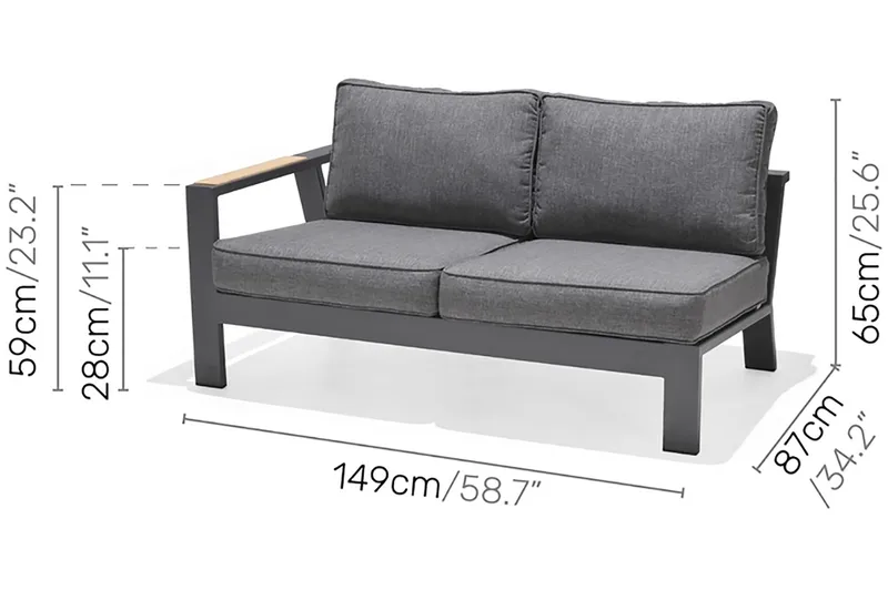 Palau Loungegruppe 5-seter - Tre/Grå - Hage - Utemiljø - Veranda & terrasse - Verandamøbler