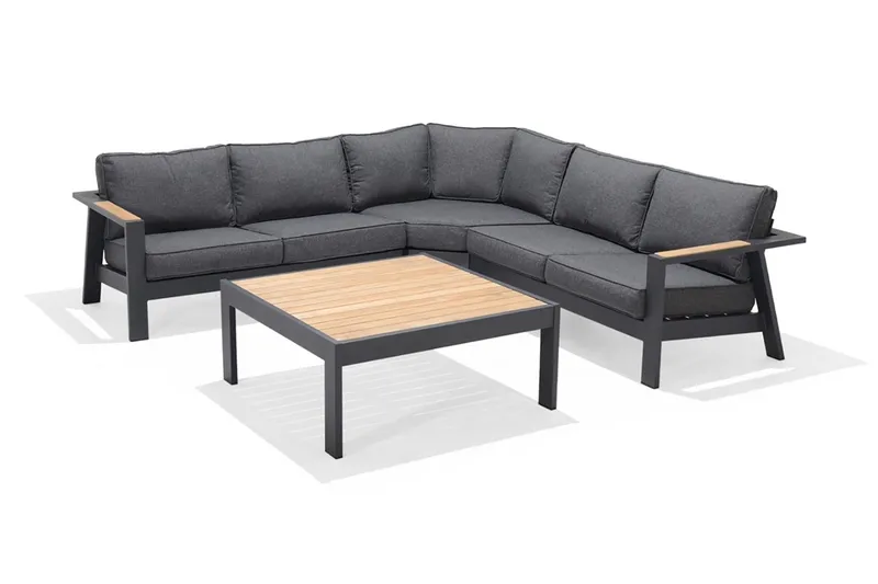 Palau Loungegruppe 5-seter - Tre/Grå - Hage - Utemiljø - Veranda & terrasse - Verandamøbler