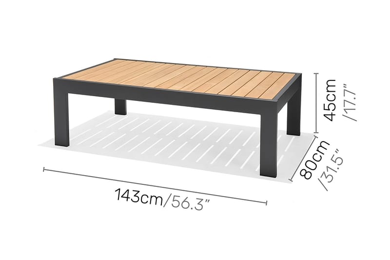 Palau Loungegruppe 6-seter - Tre/Grå - Hage - Utemiljø - Veranda & terrasse - Verandamøbler