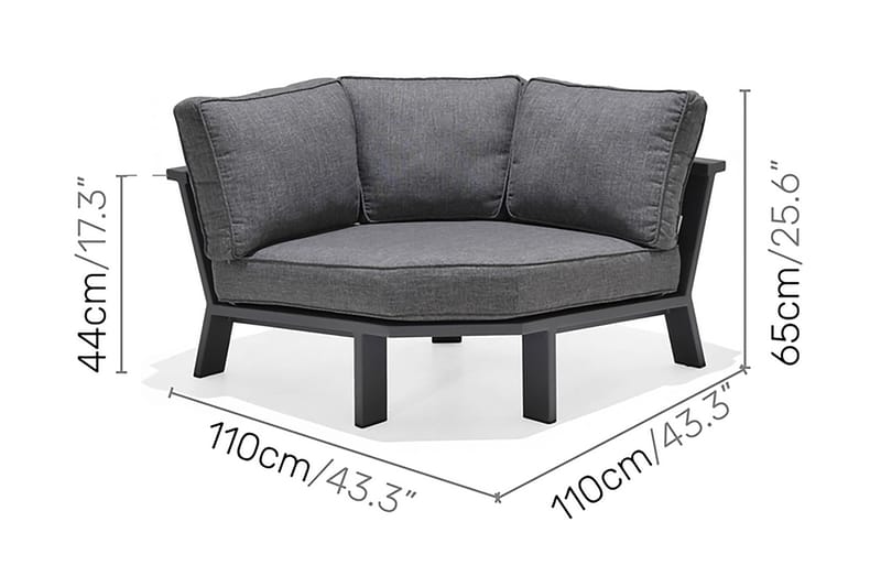 Palau Loungegruppe 6-seter - Tre/Grå - Hage - Utemiljø - Veranda & terrasse - Verandamøbler