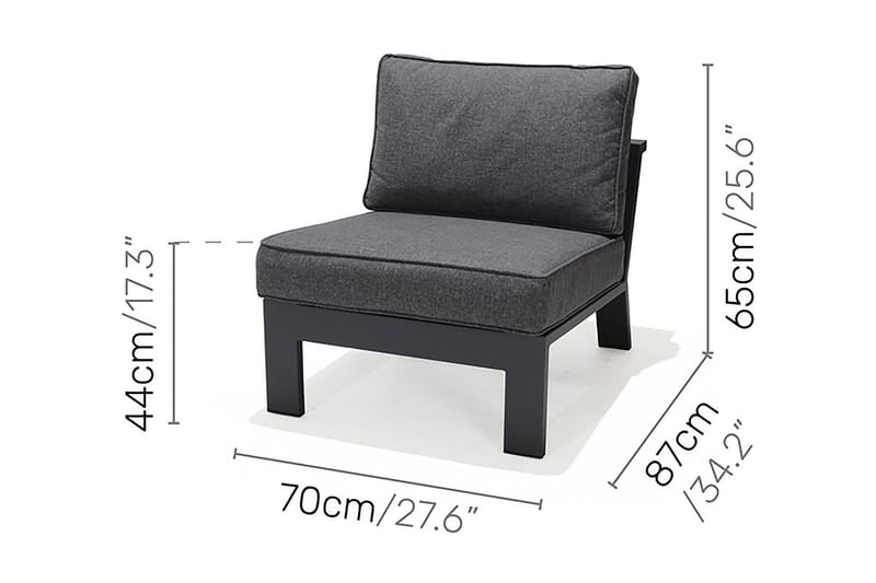 Palau Loungegruppe 6-seter - Tre/Grå - Hage - Utemiljø - Veranda & terrasse - Verandamøbler