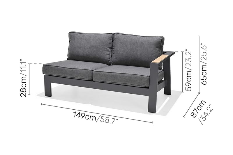 Palau Loungegruppe 6-seter - Tre/Grå - Hage - Utemiljø - Veranda & terrasse - Verandamøbler