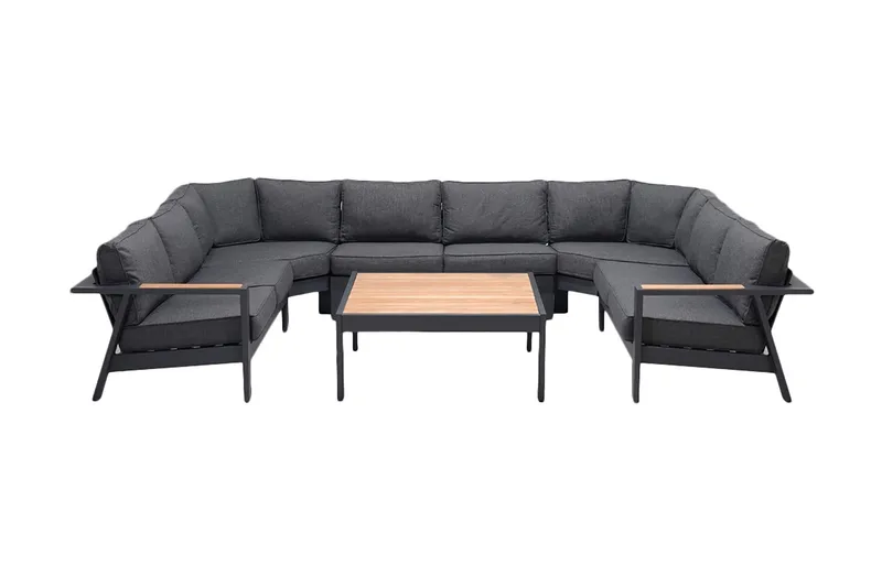 Palau Loungegruppe 8-seter - Tre/Grå - Hage - Utemiljø - Veranda & terrasse - Verandamøbler