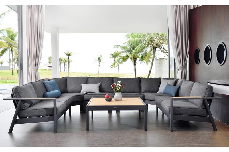Palau Loungegruppe 8-seter - Tre/Grå - Hage - Utemiljø - Veranda & terrasse - Verandamøbler