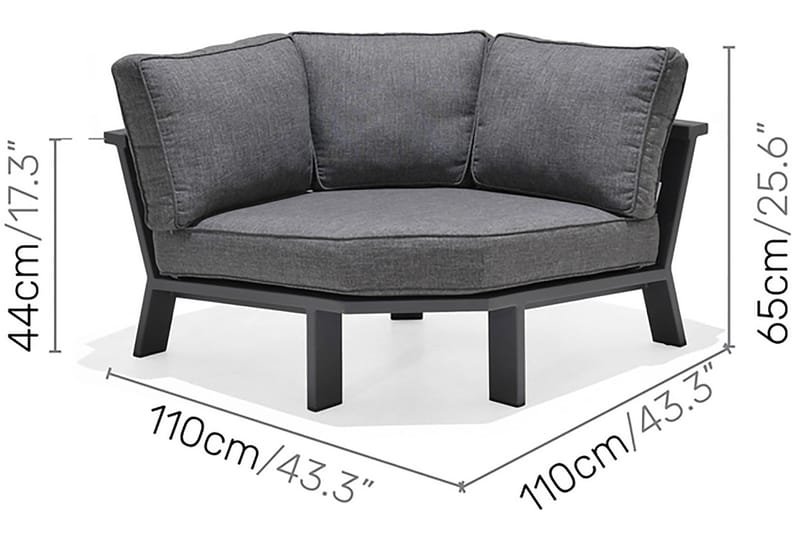 Palau Loungegruppe 8-seter - Tre/Grå - Hage - Utemiljø - Veranda & terrasse - Verandamøbler