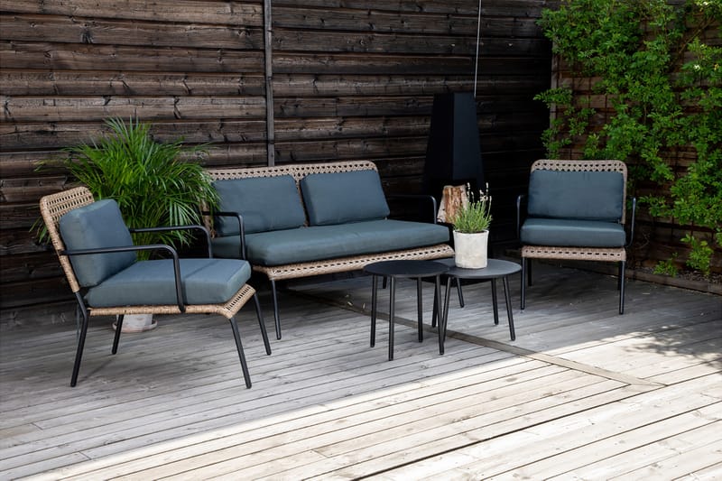 Paola Loungegruppe med Puter Svart - Venture Home - Verandamøbler - Sofagruppe utendørs - Loungesett