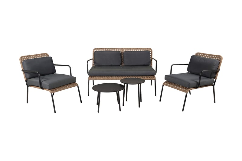 Paola Loungegruppe med Puter - Svart - Hagemøbler - Loungemøbler - Loungesett