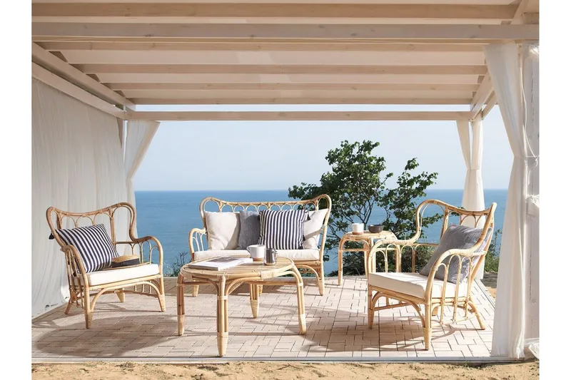 Pedagne Lounge gruppe 4-seter - Rotting / Beige - Hagemøbler - Loungemøbler - Loungesett