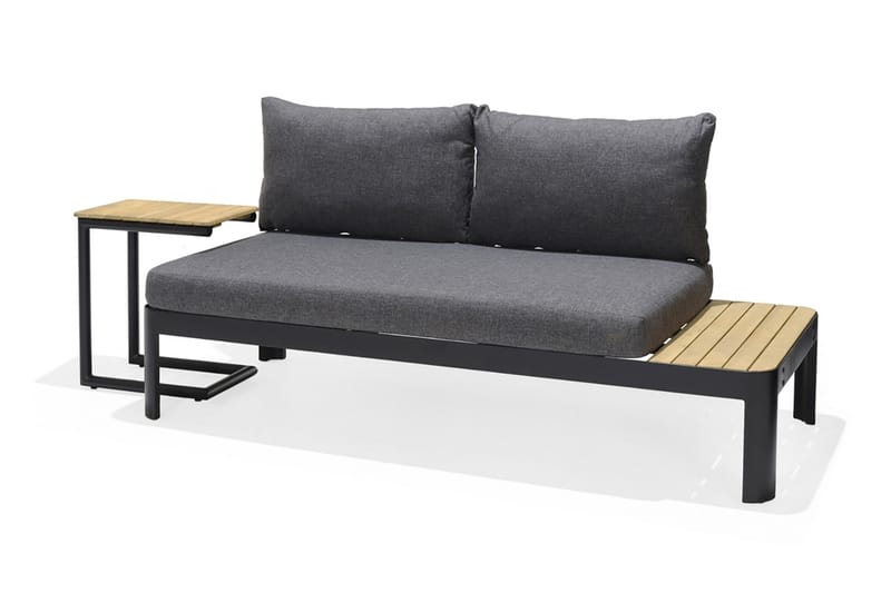Portals Loungegruppe 2-seter - Svart / Teak - Hage - Utemiljø - Veranda & terrasse - Verandamøbler