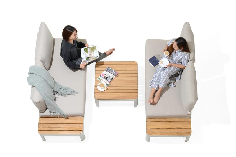 Portals Loungegruppe 4-seter - Hvit/Teak - Hage - Utemiljø - Veranda & terrasse - Verandamøbler