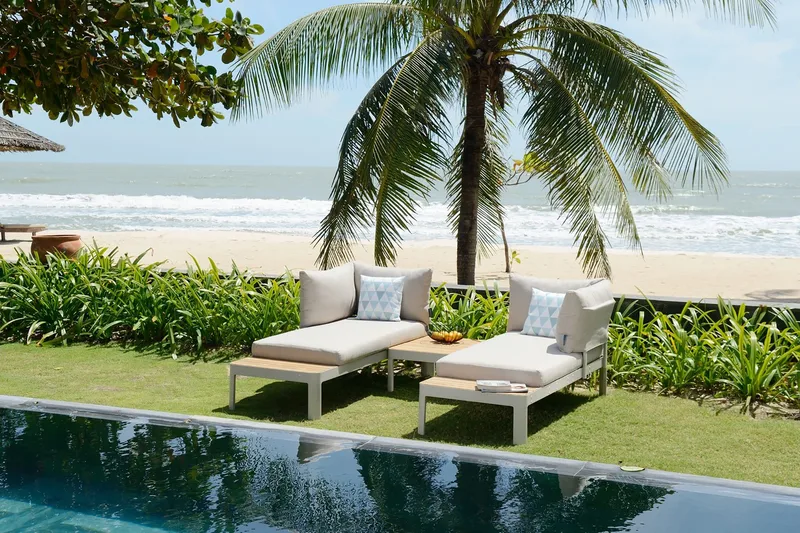 Portals Loungegruppe 4-seter - Hvit/Teak - Hage - Utemiljø - Veranda & terrasse - Verandamøbler