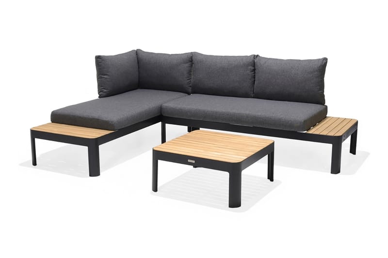 Portals Loungegruppe 4-seter - Svart / Teak - Hage - Utemiljø - Veranda & terrasse - Verandamøbler
