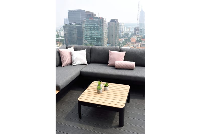 Portals Loungegruppe 4-seter - Svart / Teak - Hage - Utemiljø - Veranda & terrasse - Verandamøbler