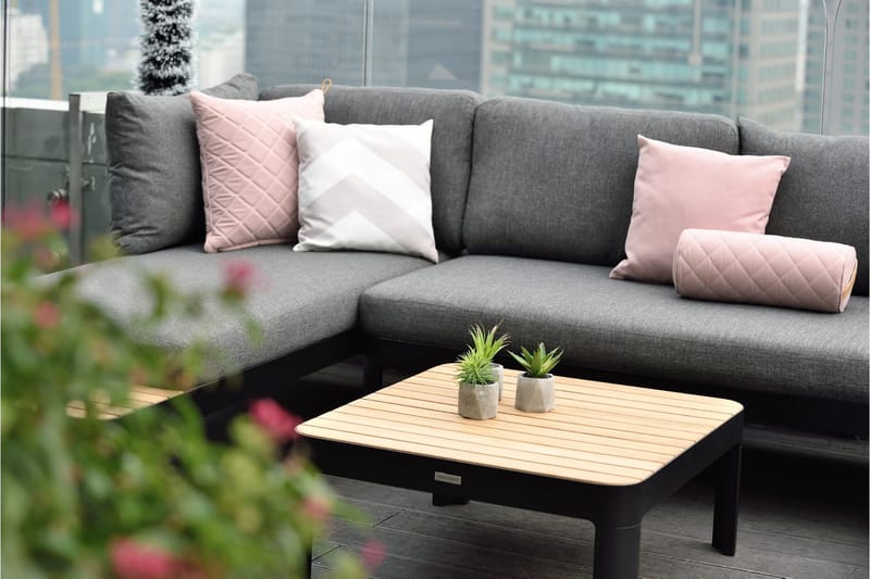 Portals Loungegruppe 4-seter - Svart / Teak - Hage - Utemiljø - Veranda & terrasse - Verandamøbler