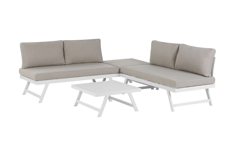 Prasimo 5-seter Loungegruppe - Grå - Verandamøbler - Sofagruppe utendørs - Loungesett