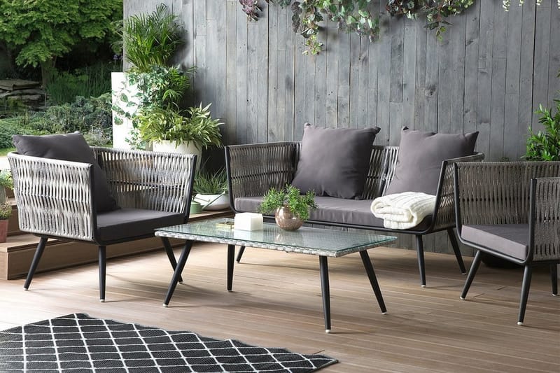 Ragusa Loungegruppe 156 cm - Grå - Verandamøbler - Sofagruppe utendørs - Loungesett