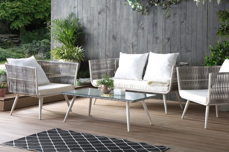 Ragusa Loungegruppe 156 cm - Grå - Verandamøbler - Sofagruppe utendørs - Loungesett