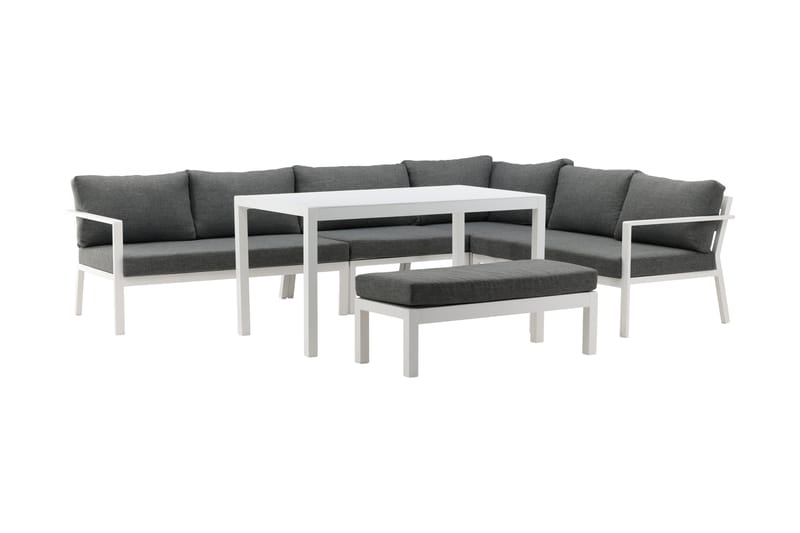 Ramos Hjørnesofa Hvit/Grå - Venture Home - Sofagruppe utendørs - Loungesett - Verandamøbler