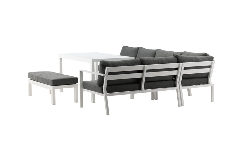 Ramos Hjørnesofa - Hvit/Grå - Hagemøbler - Loungemøbler - Loungesett