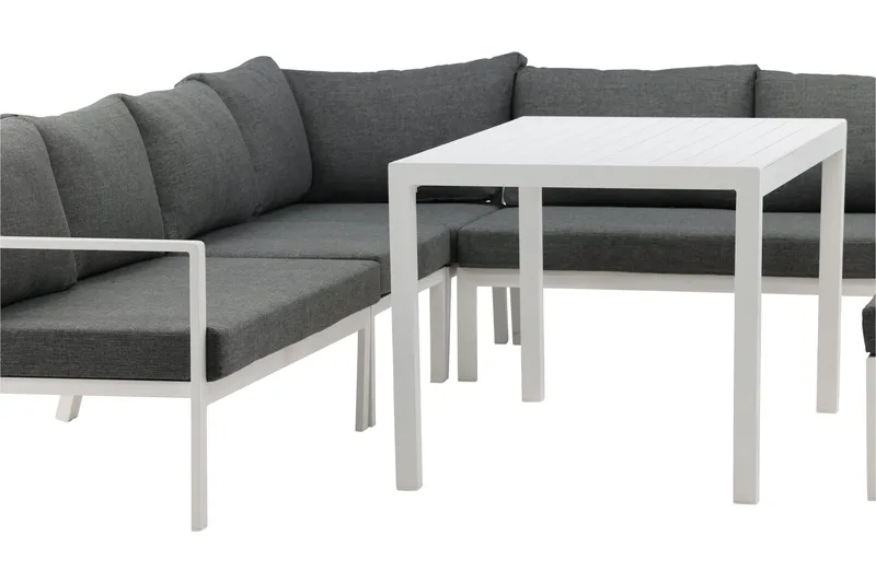 Ramos Hjørnesofa - Hvit/Grå - Hagemøbler - Loungemøbler - Loungesett