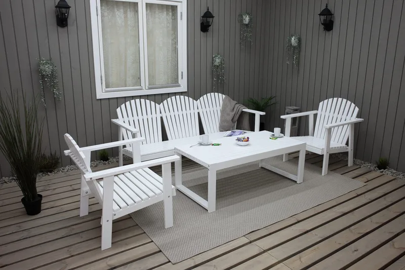 Rolston Loungesett - Hvit - Hagemøbler - Loungemøbler - Loungesett