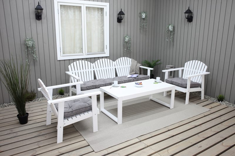Rolston Loungesett - Hvit - Hagemøbler - Loungemøbler - Loungesett