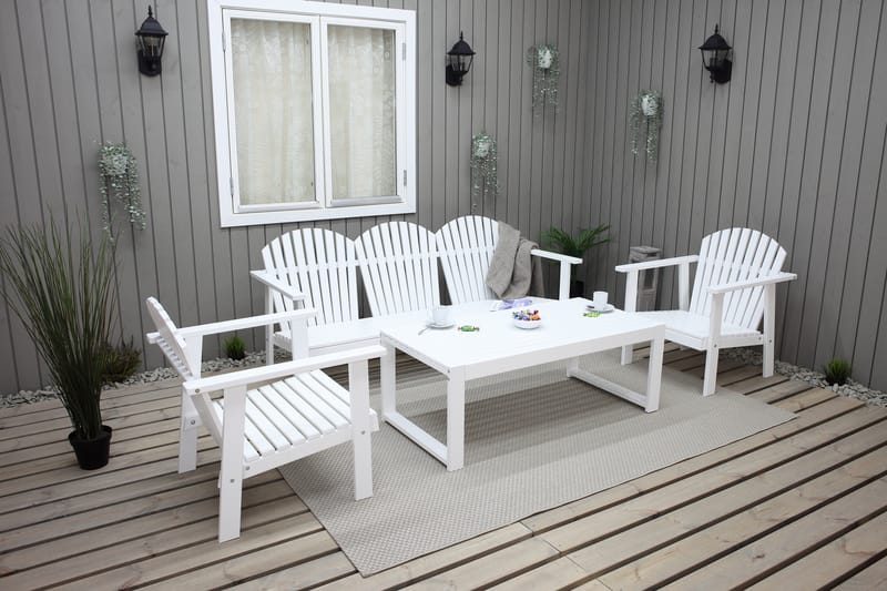 Rolston Loungesett - Hvit - Hagemøbler - Loungemøbler - Loungesett