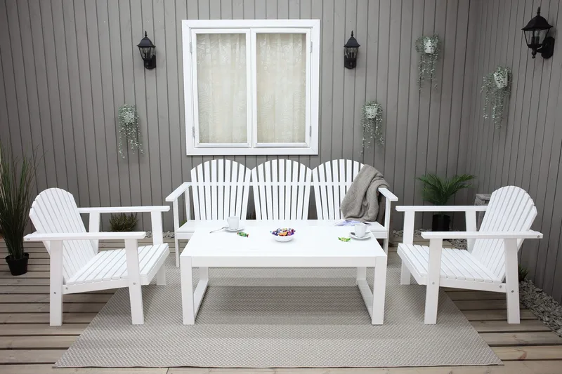 Rolston Loungesett - Hvit - Hagemøbler - Loungemøbler - Loungesett