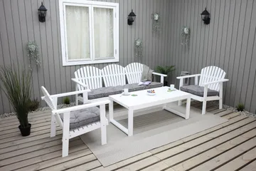 Rolston Loungesett - Hvit - Hagemøbler - Loungemøbler - Loungesett