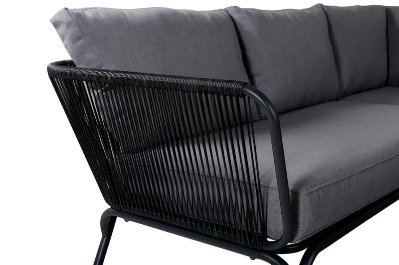 Roxo Hjørneloungegruppe med Puter - Svart - Hagemøbler - Loungemøbler - Loungesett