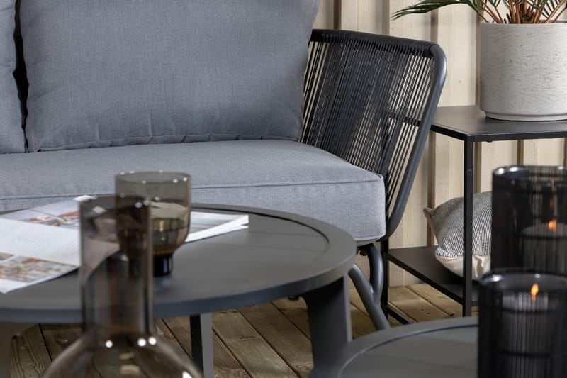 Roxo Hjørneloungegruppe med Puter - Svart - Hagemøbler - Loungemøbler - Loungesett